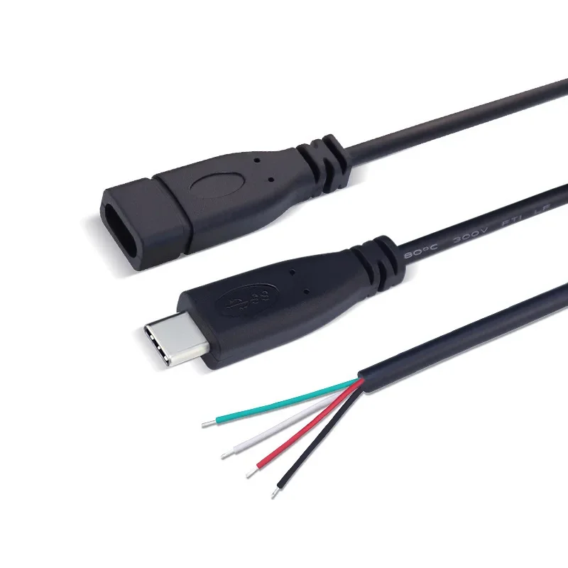 Cable USB C tipo C DIY macho/hembra para abrir 0,3 m 1 m 2 m - imagen 3