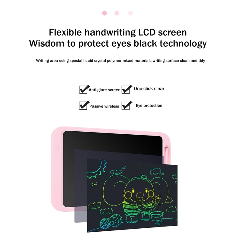 Tableta de escritura LCD de 12 pulgadas para niños, tablero de dibujo de escritura, juguetes educativos para niños, Rosa - imagen 3