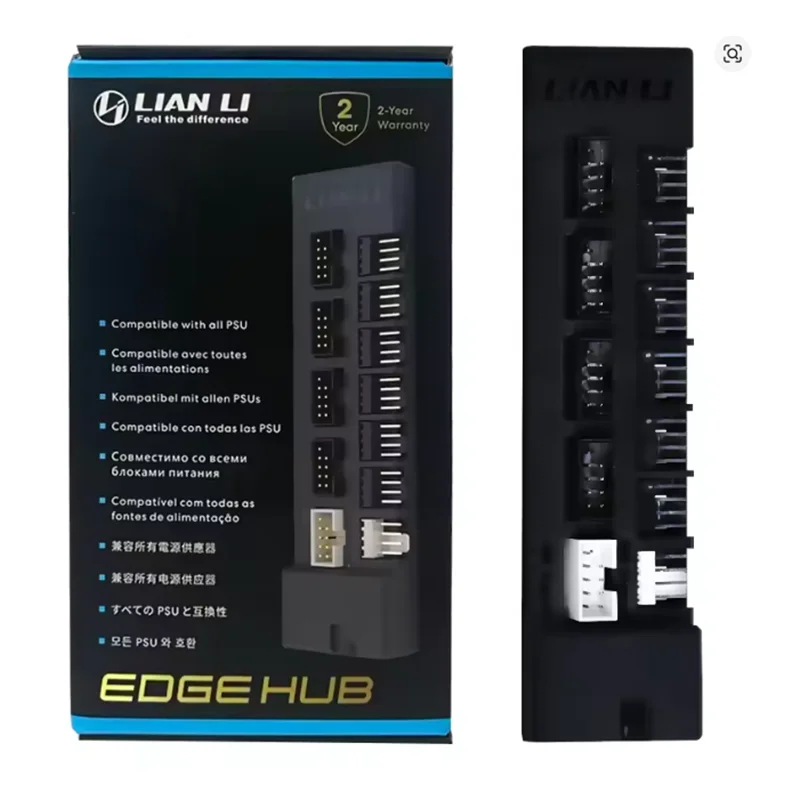 Lian Li Edge Hub Modular Usb y ventilador Pwm Hub, conector Edge Gold PSU, concentrador de ventilador de computadora de escritorio, expansor.