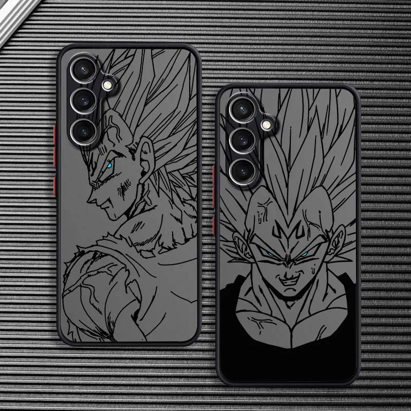 D-Dragon Ball Cool Vegeta Anime Cover For Samsung Galaxy S25 S24 S23 S22 FE Plus Ultra 5G Frosted Translucent Phone Case - imagen 2