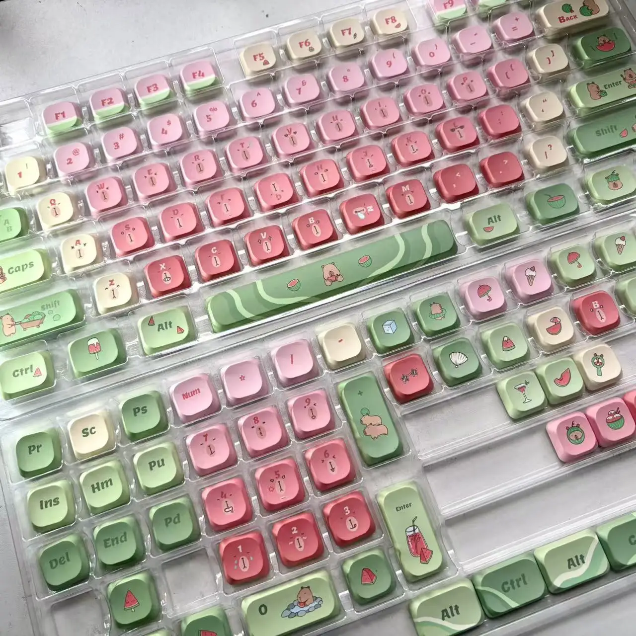 Teclas de perfil bajo, 120 teclas, 5MM, ADA, teclas PBT de doble disparo para interruptor MX 60% 65% 75%, tapa de teclado mecánico para jugadores - imagen 5