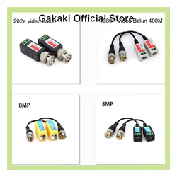 1 par 1080P 8MP pasivo cctv Video Balun RJ45 CCTV transceptor coaxial BNC fuente conector de alimentación para cámara