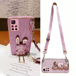 Funda Xiaomi Redmi Note con correa cruzada y soporte de conejo