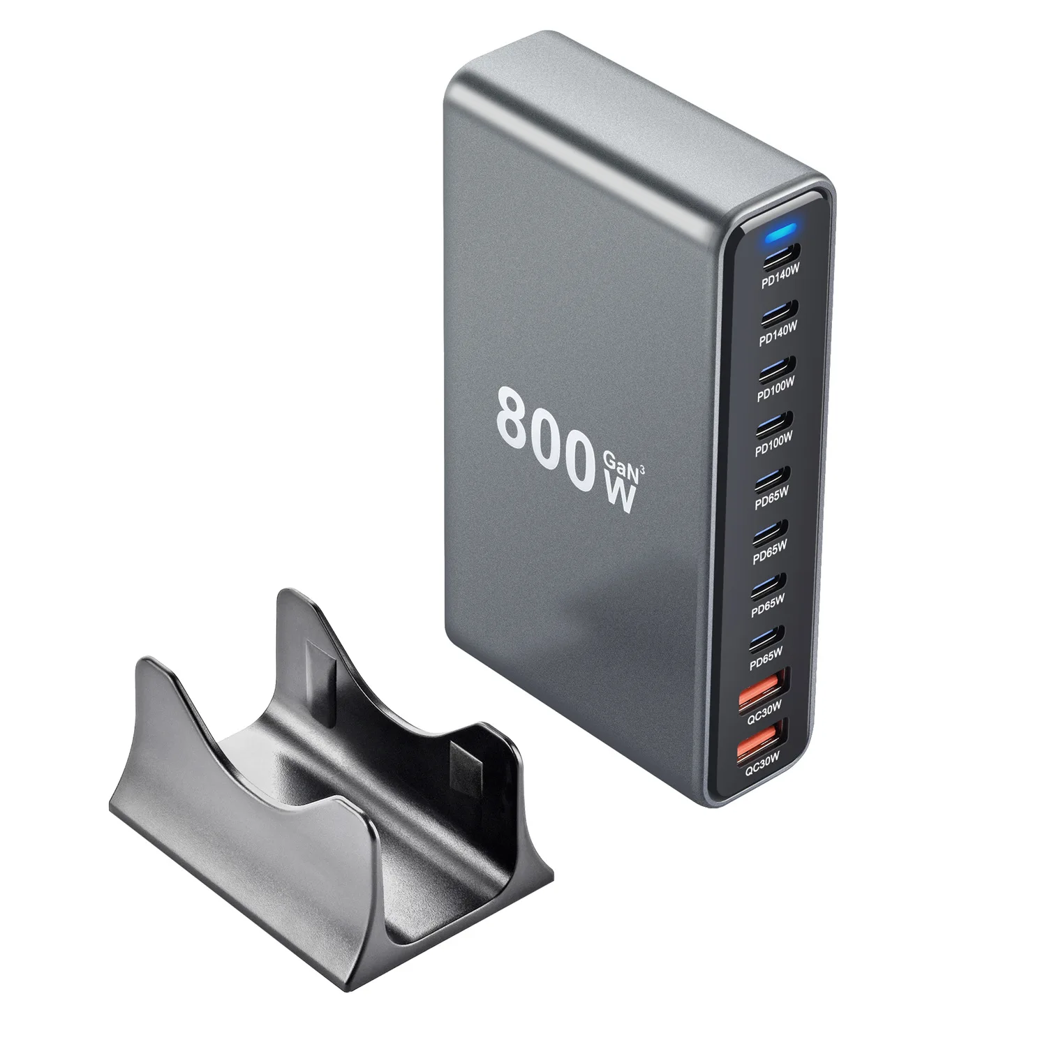 Estación de carga de escritorio GaN de 800W, 10 puertos, 2 USB-A y 8 tipo C PD, concentrador de carga rápida de 140W para teléfonos móviles, iphone, iPad, etc. - imagen 5