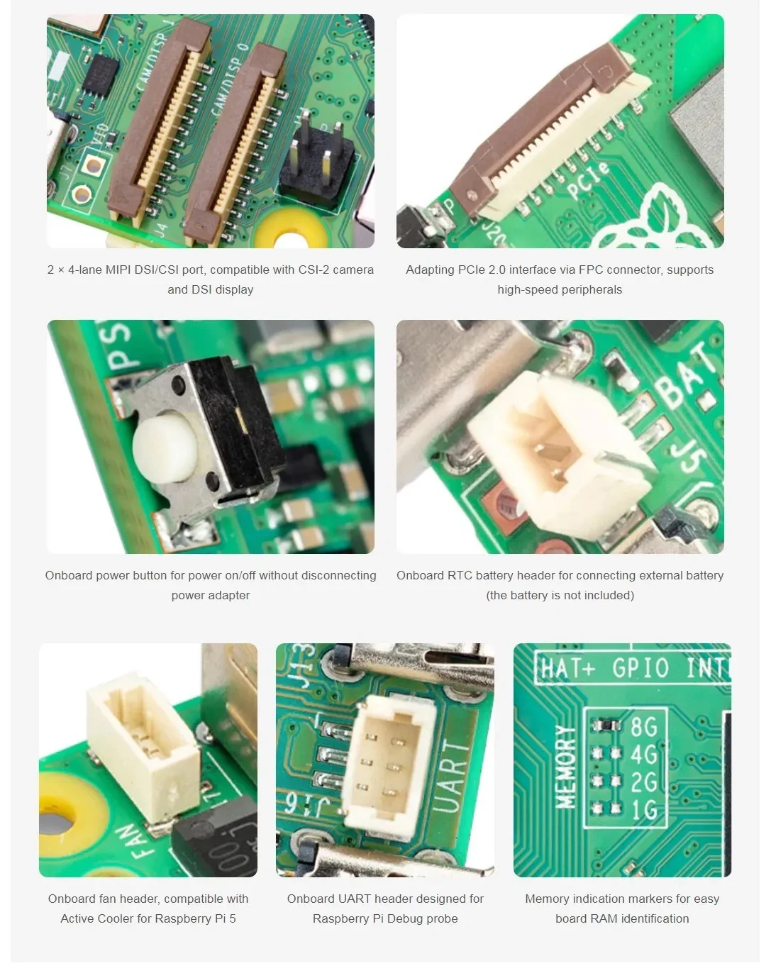 Raspberry Pi 5 4GB 8GB 16GB RAM Board BCM2712 Cortex-A76 2,4 GHz VideoCore suministro de caja opcional para Raspberry Pi 5 - imagen 4
