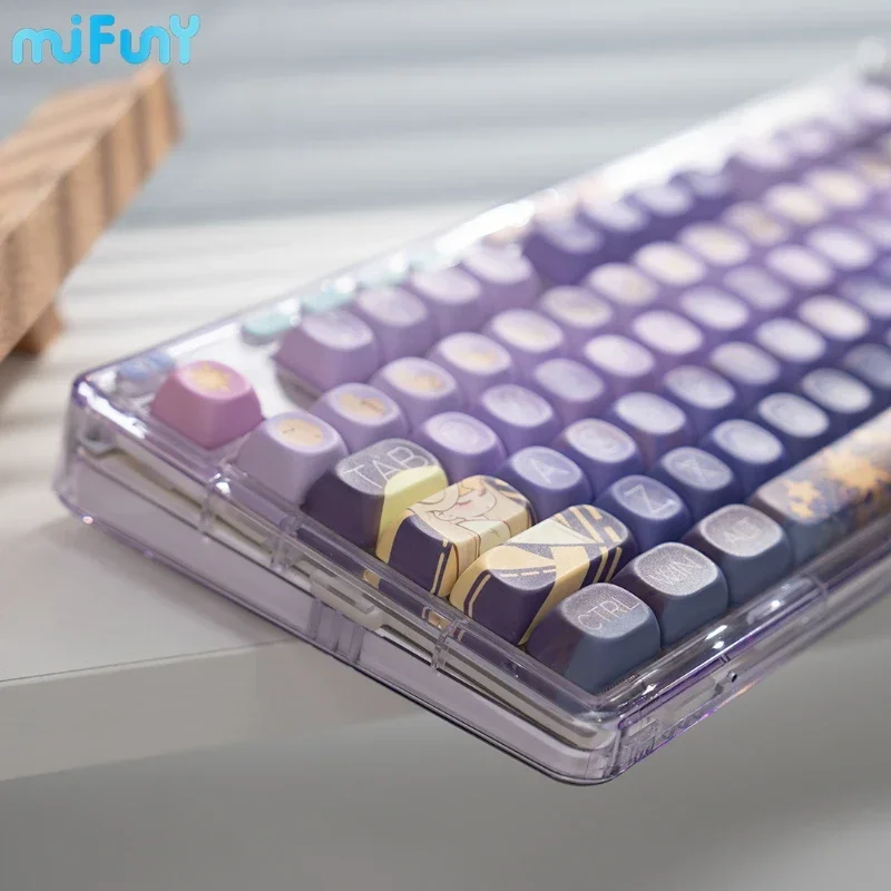 Star River Fantasy Keycaps personalizado MOA Profile Purple Starry Sky PBT Key Cap para HI75 99 104 F87 K99 108 para Crush80 Girl Gift - imagen 4