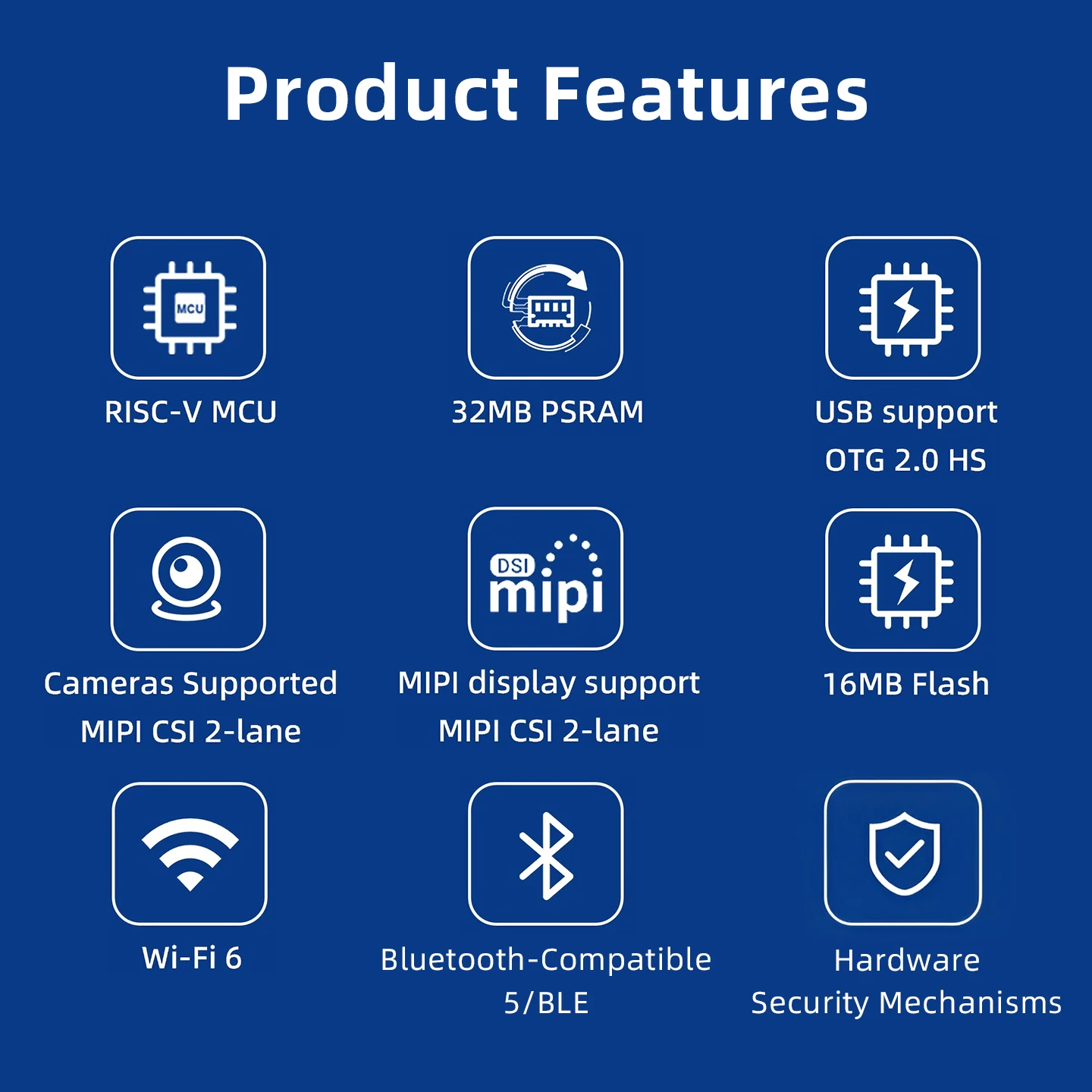 ESP32P4-M3 CoreBoard compatible con WiFi 6 y BT 5 MIPI CSI Flash de 2 carriles ESP32-C6 integrado de doble núcleo 32M PSRAM 16MB Flash - imagen 5