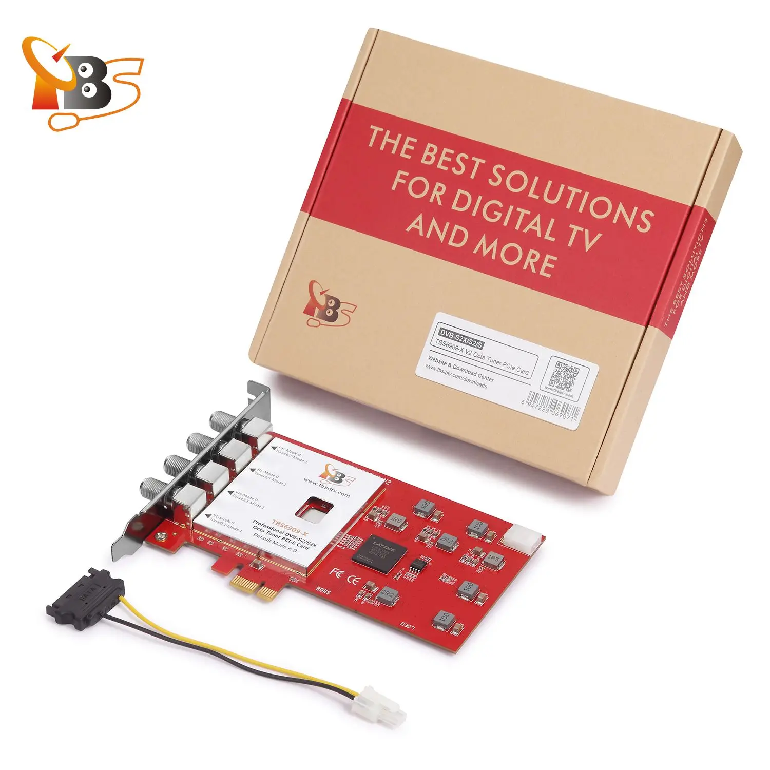 Tarjeta sintonizadora Octa TBS6909X V2 DVB-S2X/S2/S, 8 sintonizadores de TV, compatible con receptor de canales FTA satélite Digital TVheadend para PC, 2 uds. - imagen 5