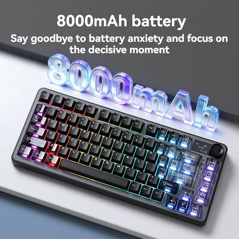 Teclado mecánico trimododo YUNZII B75Promax, estructura de junta RGB de intercambio en caliente personalizada a través de teclado mecánico ergonómico para juegos y oficina - imagen 4