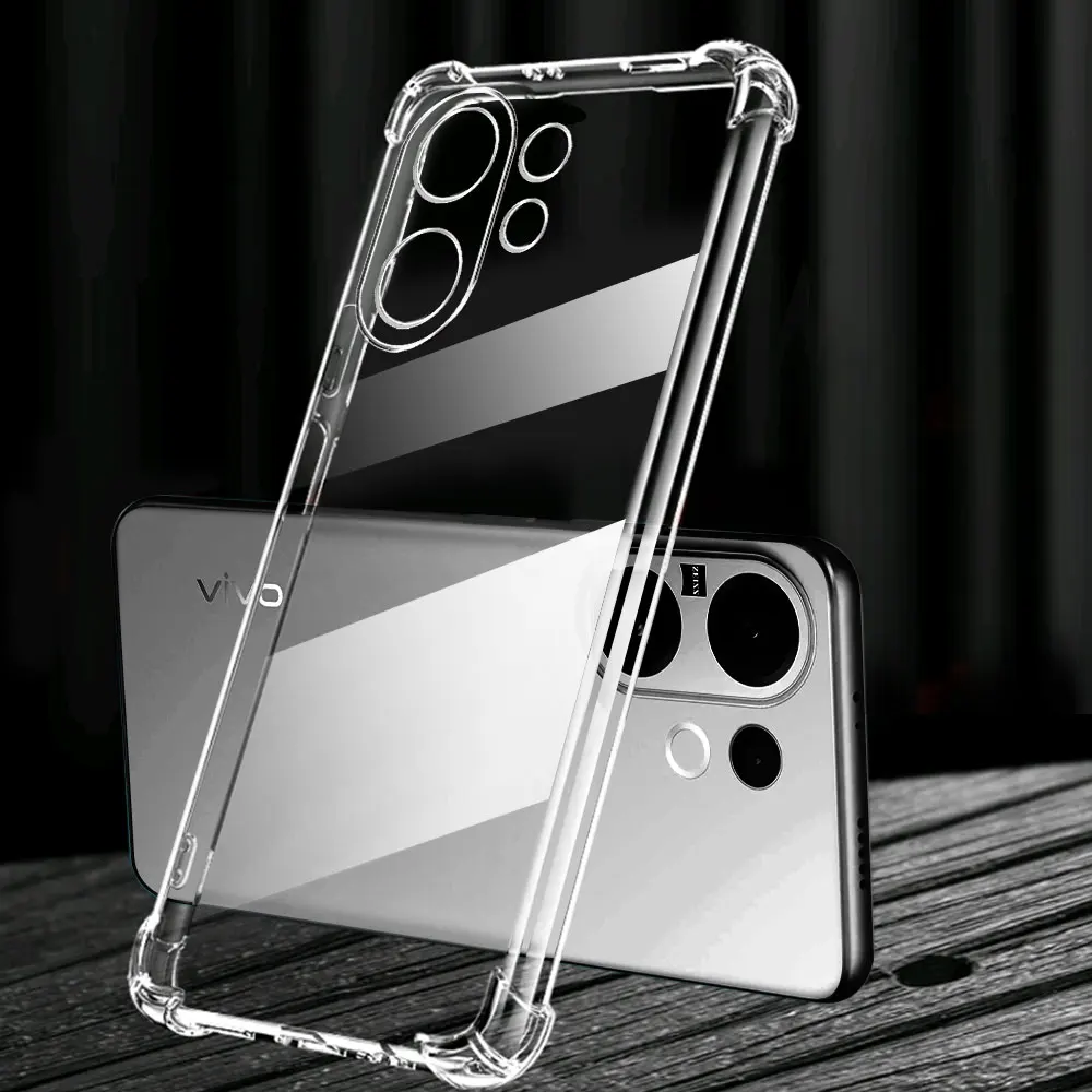Funda de teléfono transparente a prueba de golpes con Airbag para Vivo V60 V60E 5G V2511, Funda protectora de silicona suave para Vivo V60 Lite V60Lite Funda