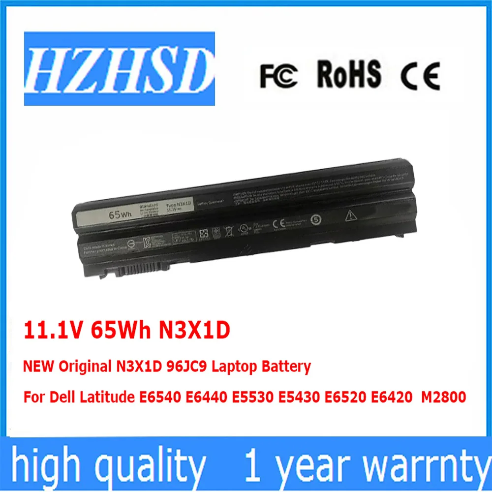 11,1 V 65Wh N3X1D Original 96JC9 batería de ordenador portátil para Dell Latitude E6540 E6440 E5530 E5430 E6520 E6420 E5420 E5520 E6430 E6530