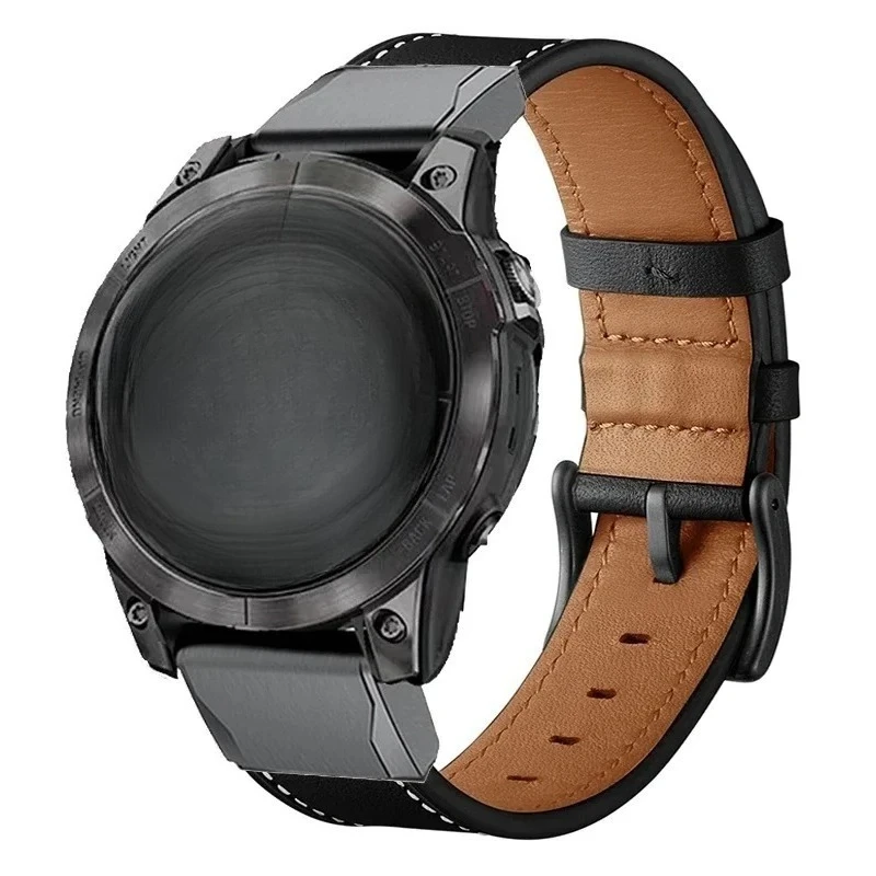 Para Garmin Instinct 2X Solar QuickFit correa de reloj de cuero correa de reloj 26mm 22mm para Garmin Fenix 8 6X 6 Pro 5X 5Plus 7X 7 pulsera - imagen 4