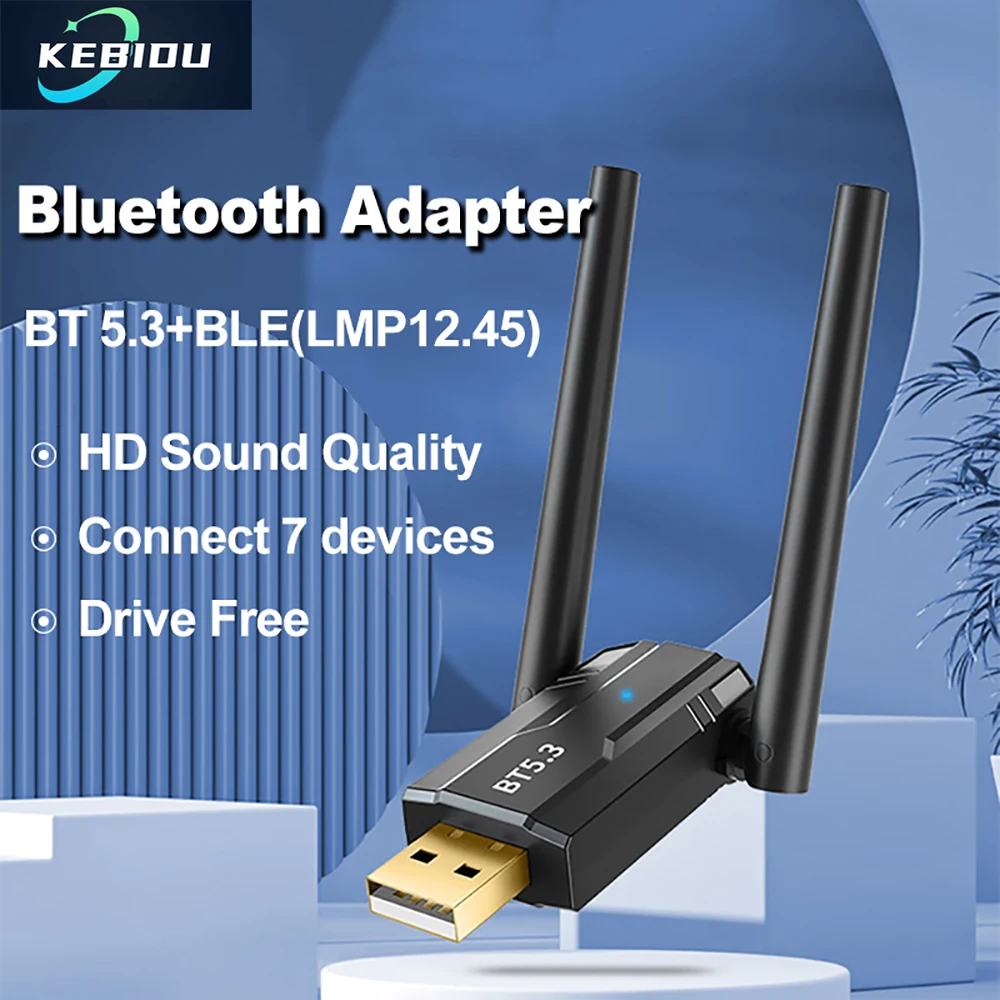 Adaptador USB Bluetooth 5,4 de 150m, Dongle 5,3 para PC, ratón inalámbrico, teclado, música, Audio, receptor Bluetooth, transmisor, controlador gratis