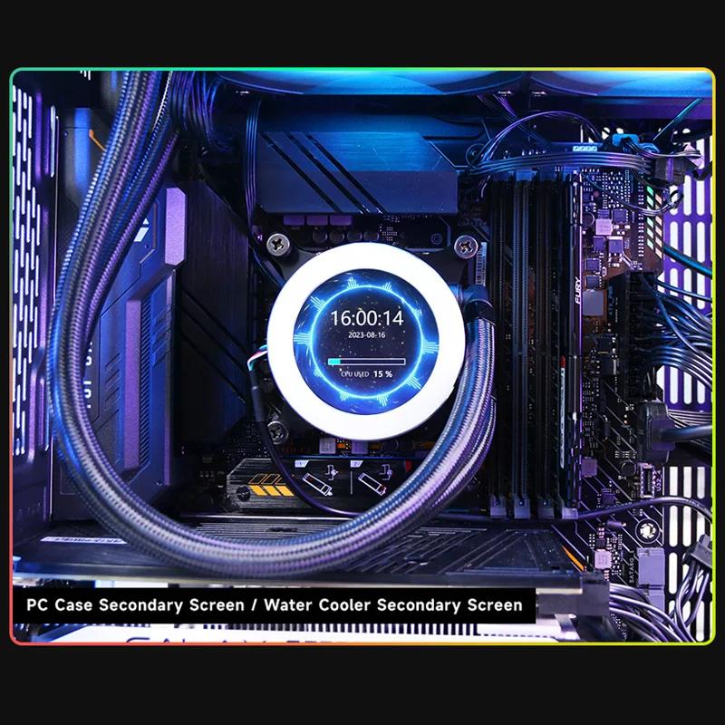 Monitor USB de 2,1/2,8 pulgadas, pantalla de refrigerador de agua para PC, LCD secundario, 480x480, análisis de espectro de música, NO AIDA64 - imagen 3