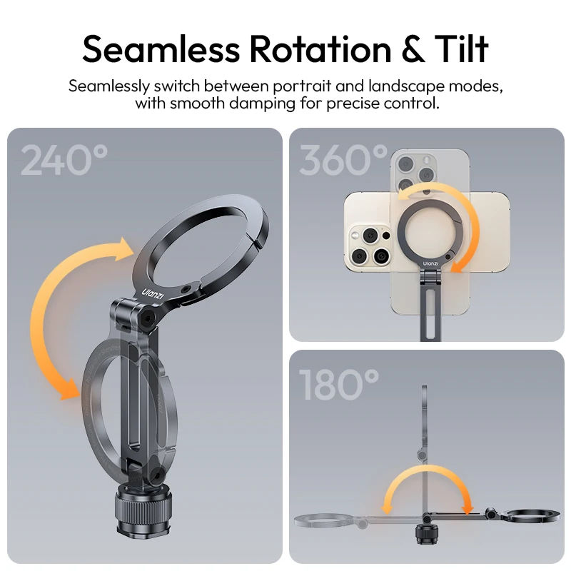 Ulanzi MA07 Maglock 1/4 soporte para teléfono con zapata fría broche magnético portátil para mochila de viaje bolso bandolera para teléfono inteligente Camrea trípode - imagen 5