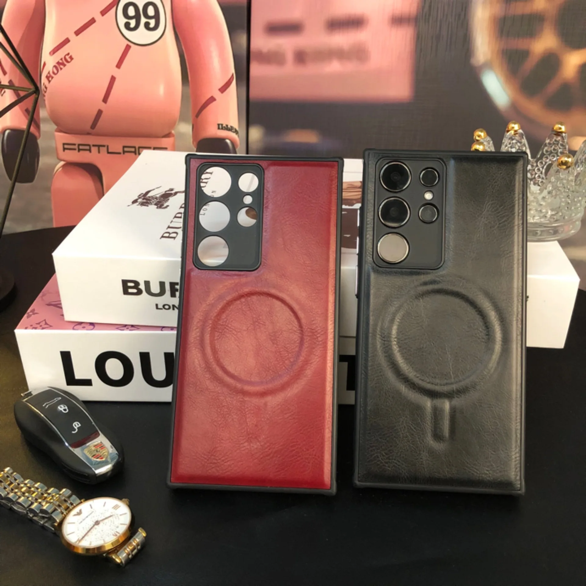 Funda magnética de cuero para Samsung, cubierta trasera Ultra a prueba de golpes para Galaxy S23 Ultra, Magsafe, negocios de lujo, S21, S22, S23 Plus - imagen 4