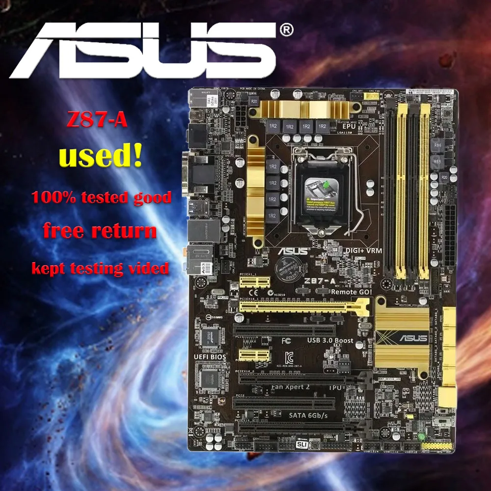Asus-placa base Original Z87-A Z87 Socket LGA 1150 i7 i5 i3 DDR3 32G SATA3 USB3.0 ATX