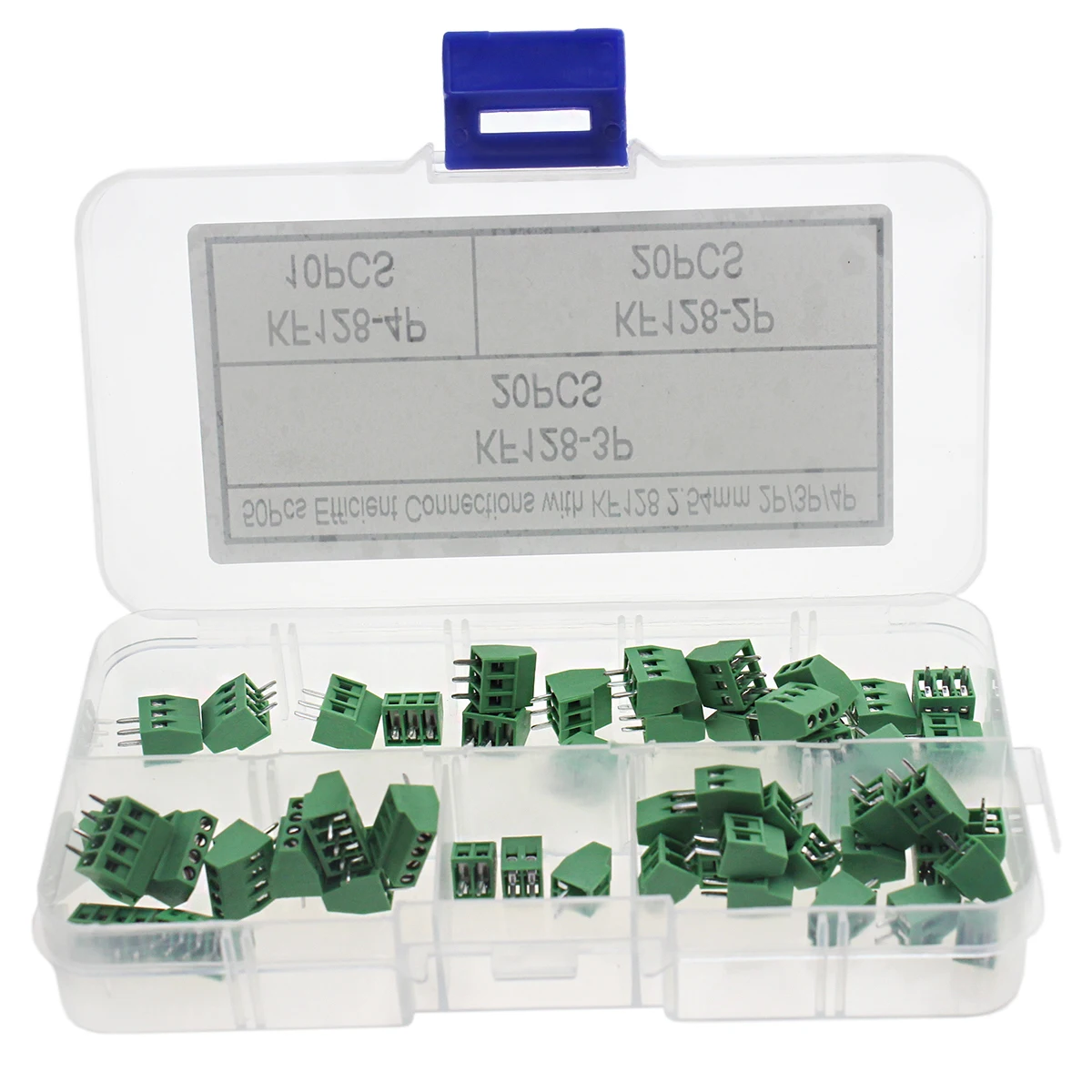 50 Uds conexiones eficientes con KF128 2,54mm 2P/3P/4P Kit de caja de terminales de tornillo de montaje PCB - imagen 4