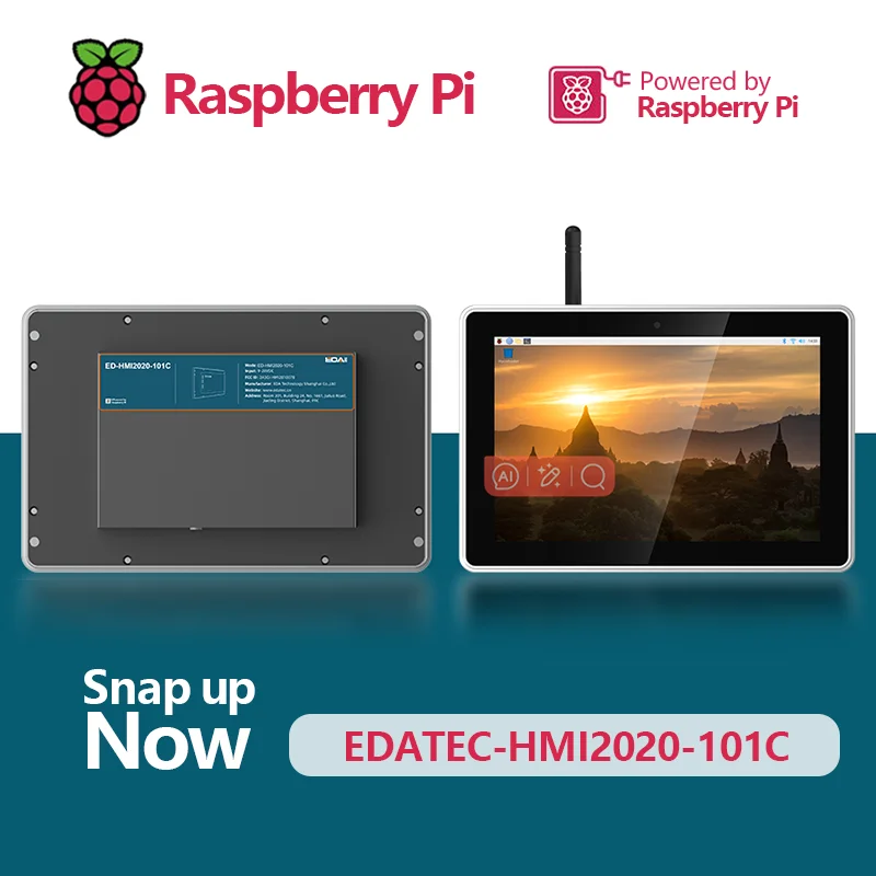 Broadcom BCM2711 ED-HMI2020-101C, panel PC industrial de 10,1 pulgadas basado en Raspberry Pi CM4, pantalla táctil capacitiva multipunto - imagen 5