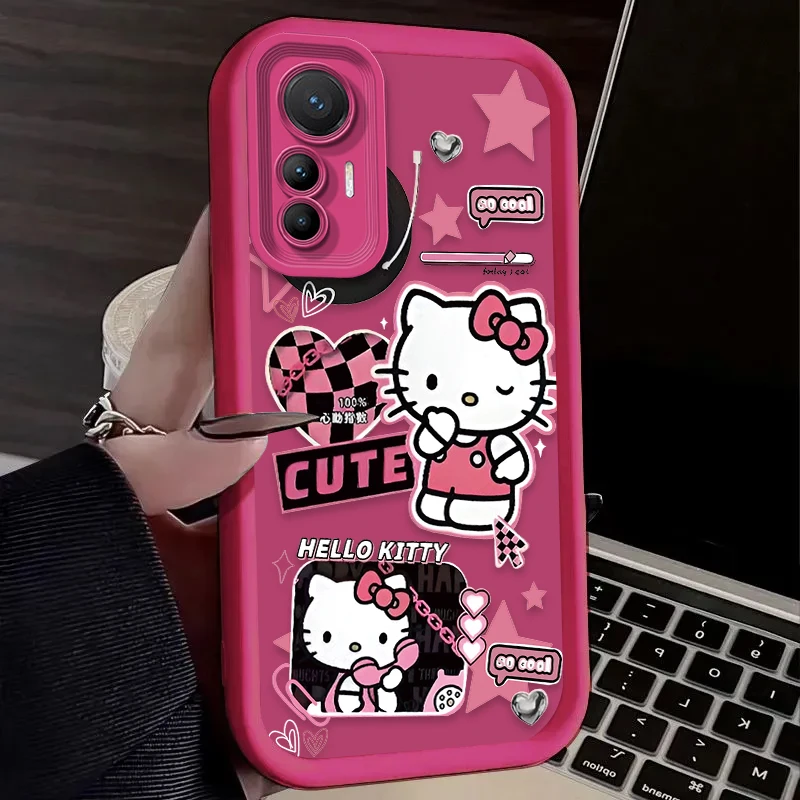 Funda blanda rosa encantadora de Hello Kitty para Xiaomi 14T 13T 12T 11T 13 12 11 Lite 5G NE POCO X6 X5 F6 F5 F3 X4 GT X3 NFC M5S C65 M6 Pro - imagen 4