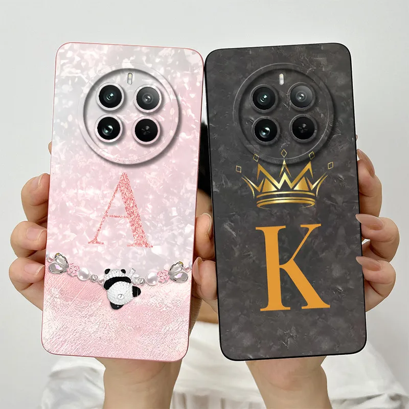 Para OPPO Realme 12 Pro funda Realme 12 Pro Plus + 5G funda de teléfono moda corona letras cobertura completa mate suave cubierta protectora