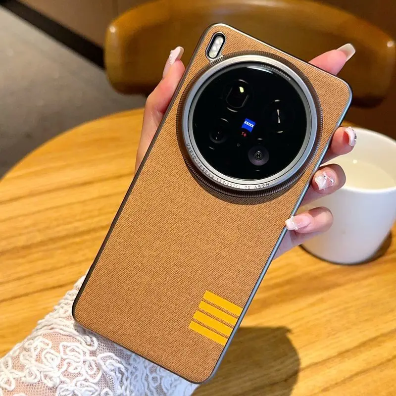 Para VIVO X300 Pro Funda Simple de cuatro barras ligera de cuero de lujo Funda agradable para la piel para VIVO X 300 Pro Funda de parachoques a prueba de golpes - imagen 2