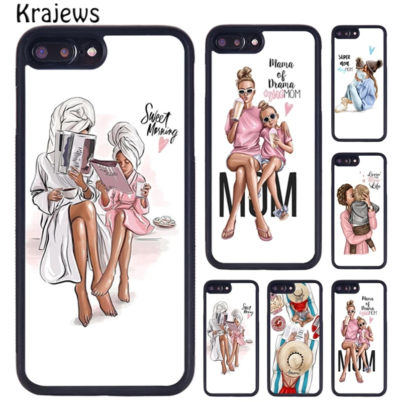 Krajews Baby Super mamá chica reina funda de teléfono para iPhone 17 Air 16 15 14 11 12 13 Pro MAX Plus funda coque