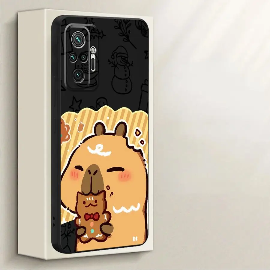Funda de teléfono suave para Xiaomi Redmi Note 12s 10Lite 10 11 Pro 11s 10 14 Pro Plus 13 12 ProPlus lindo capibara de Navidad - imagen 4