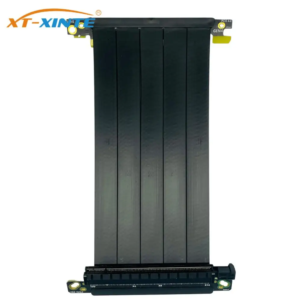 Cable elevador PCIe 4,0x16, Cable de extensión de tarjeta gráfica inversa doble, Cable de silicona PCI-E Gen4 32GBS GPU ITX, conector de PC