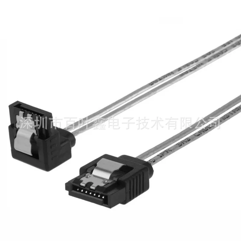 Cable de datos SATA3 Serial ATA de 180 a 90 grados, 6 Gb/s, con pestillo para disco duro HDD SATA 3,0 SATAIII de 6Gbps/SSD plateado - imagen 4