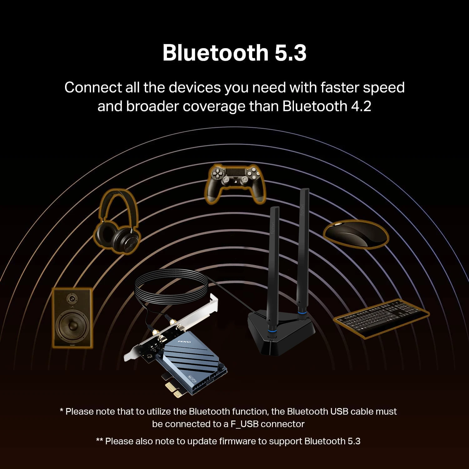 FENVI WiFi 7 QCNCM865 Adaptador PCIE BT5.3 Tri Band 2.4G/5G/6GHz 5,8 Gbps 802.11BE Tarjeta inalámbrica Wi-Fi 7 Wi-Fi 6E para escritorio Win11 - imagen 3