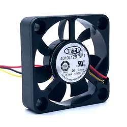 T&T 4010L12B Ventilador 40mm 12V Doble Bola 5600RPM 3 Pines