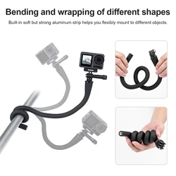 TELESIN Mini Soporte Flexible – Trípode y Clip para Cámara Acción
