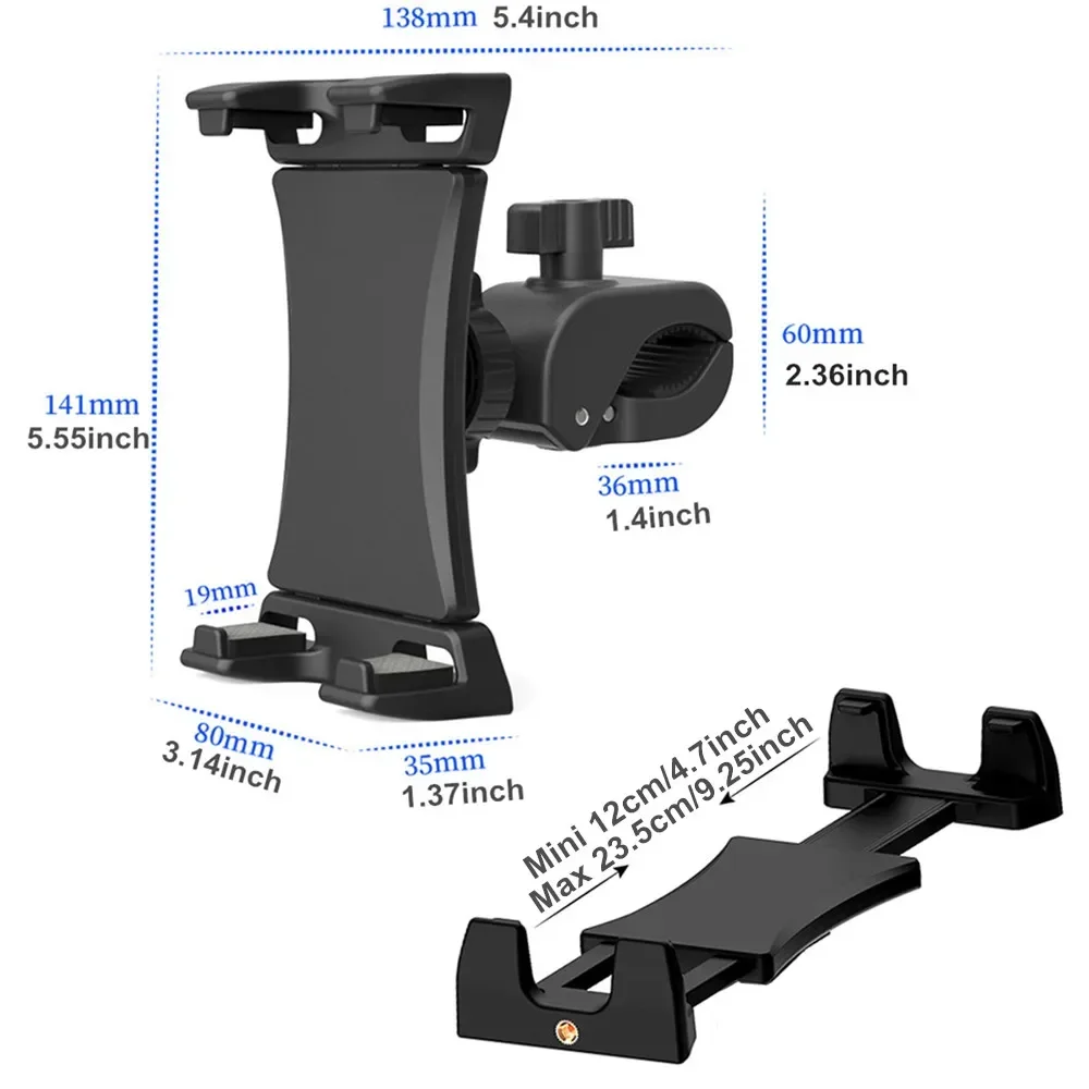 Soporte para tableta de bicicleta para IPad Air Pro Galaxy Tabs, soporte para teléfono para bicicleta, soporte para manillar para ejercicio en interiores, cinta de correr para bicicleta - imagen 5