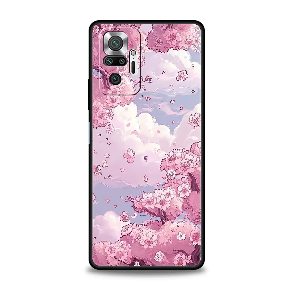 Funda de teléfono para Xiaomi Redmi Note 13, 12, 5G, 9S, 9, 8, 10, 11 Pro, 9T, 13C, 12C, 10C, 9C, 9A, 7 Pro, funda de silicona suave, árbol de flor de cerezo - imagen 4