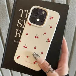 Funda Silicona iPhone – Diseño Cereza y Lichi Antigolpes