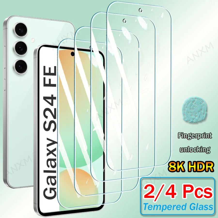 2/4 Uds vidrio templado Samsung Galaxy S24 Ultra S23 S22 S21 Plus FE A55 A35 A06 A15 A25 A34 A04 A05 cubierta protectora de pantalla de vidrio - imagen 2