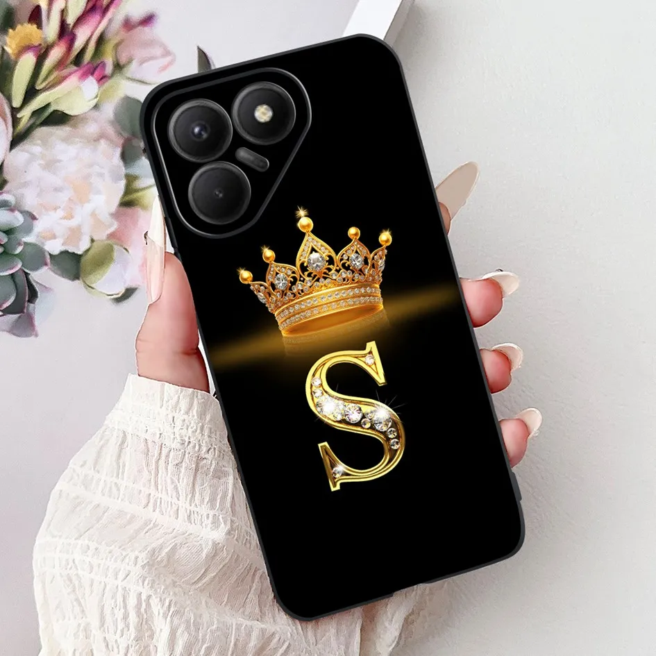 Para Tecno Pova 7 4G funda 2025 nuevas lindas letras de corona funda trasera de silicona negra suave para Tecno Pova7 4G LJ6 Protector carcasa de teléfono - imagen 5