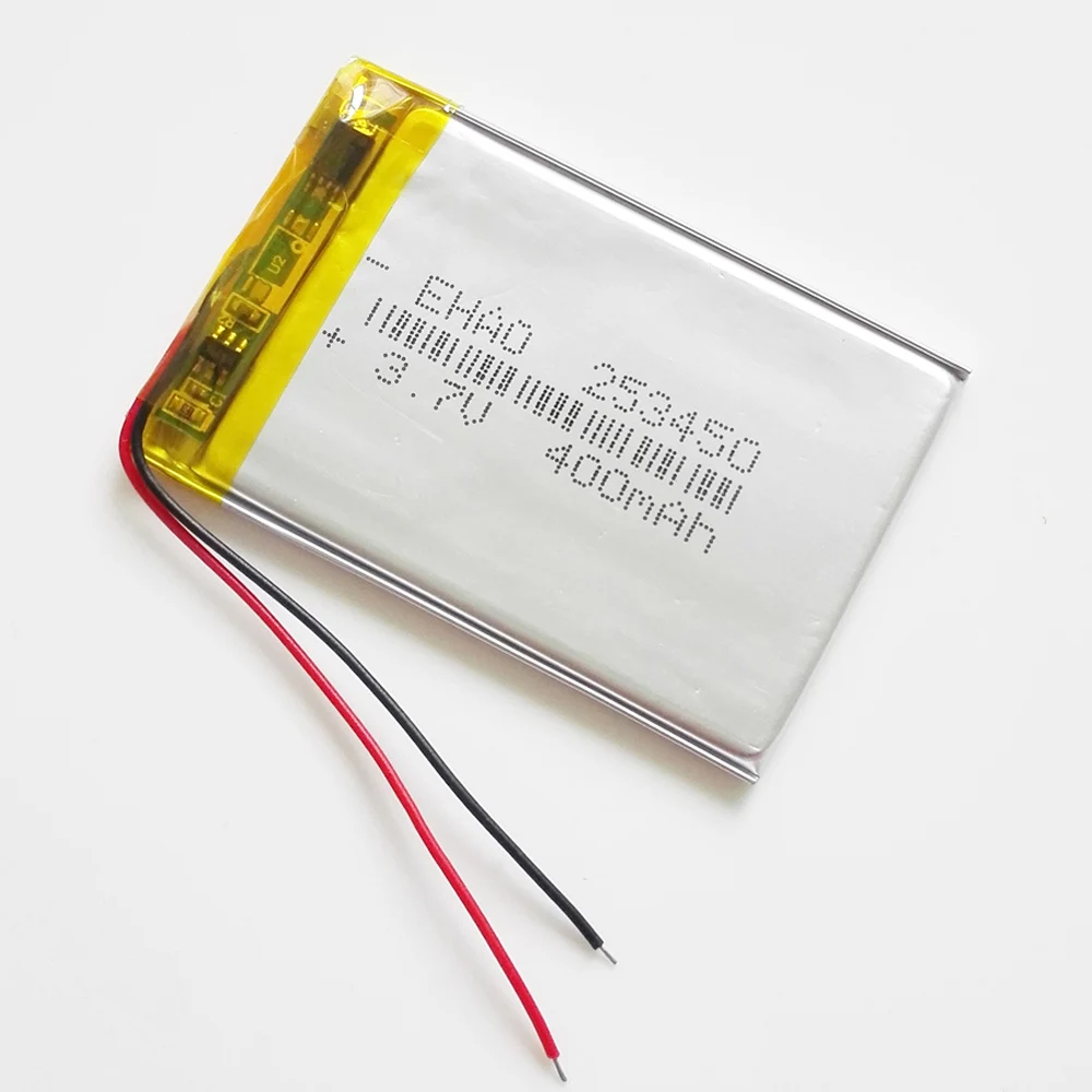 EHAO 253450   Células de batería recargables LiPo de polímero de litio ultrafinas de 3,7 V 400mAh para altavoz de reloj inteligente Mp3 GPS - imagen 3