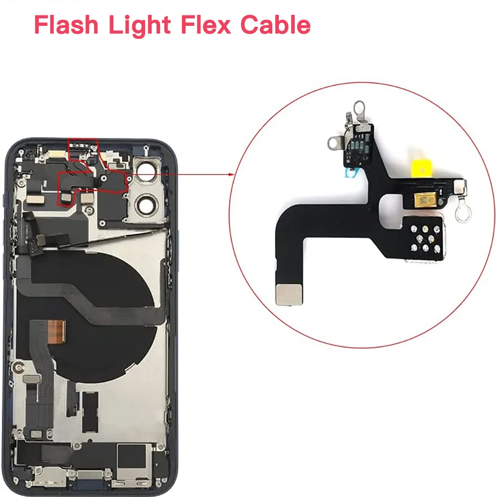 Flash Light Lamp Flex Cable Replacement For iPhone 12 13 Mini Pro Max LED Flashlight With Microphone - imagen 2