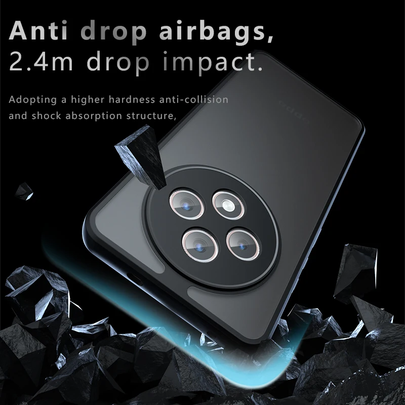 Funda para OPPO Reno 12 F 12FS 5G F27, Funda protectora transparente mate de lujo para OPPO Reno 12 FS, Funda acrílica a prueba de golpes - imagen 3