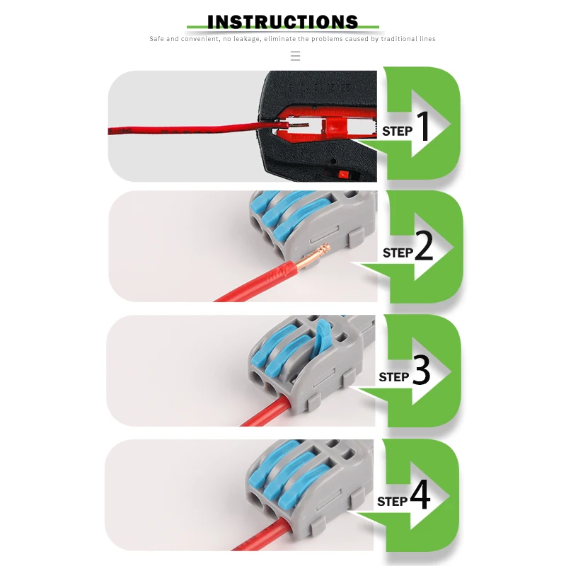 Mini conector compacto de empalme rápido, palanca naranja/amarilla/azul, bloque de terminales de empuje para conexión eléctrica, 1 en 2/3/4/5 salidas - imagen 5