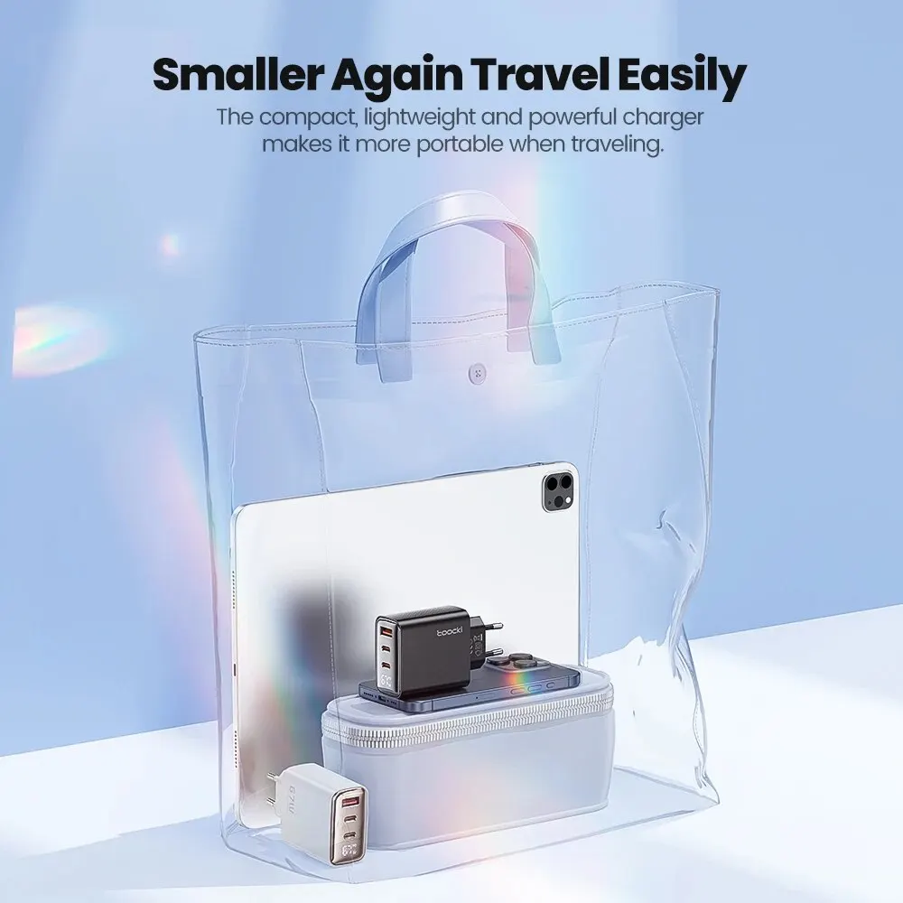 Toocki 67W GaN USB tipo C cargador pantalla Digital 65W 45W PPS PD QC4.0 carga rápida para Macbook portátil IPAD tableta iPhone 15 14 - imagen 4