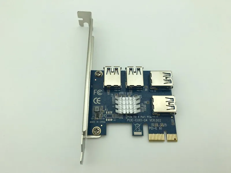 Nueva tarjeta aad en PCIe 1 a 4 ranuras PCI express 16X tarjeta elevadora PCI-E 1X a adaptador de ranura PCI-e externo 4 tarjeta multiplicadora de puerto PCIe - imagen 2