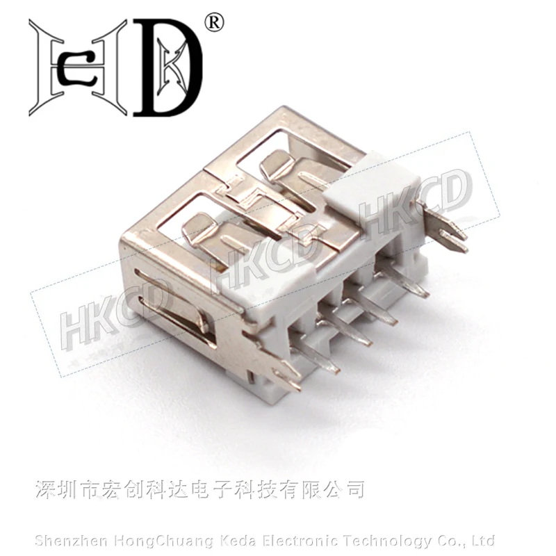 5 uds cuerpo corto USB inserción directa vertical A-hembra AF 10,0 H 180 grados pegamento blanco 2,0 interfaz USB conector DIY - imagen 5