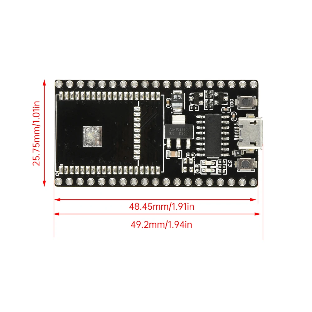 NodeMCU ESP-32S ESP32-WROOM-32E Placa base de desarrollo CH340 cabezales de 38 pines interfaz Micro USB - imagen 4
