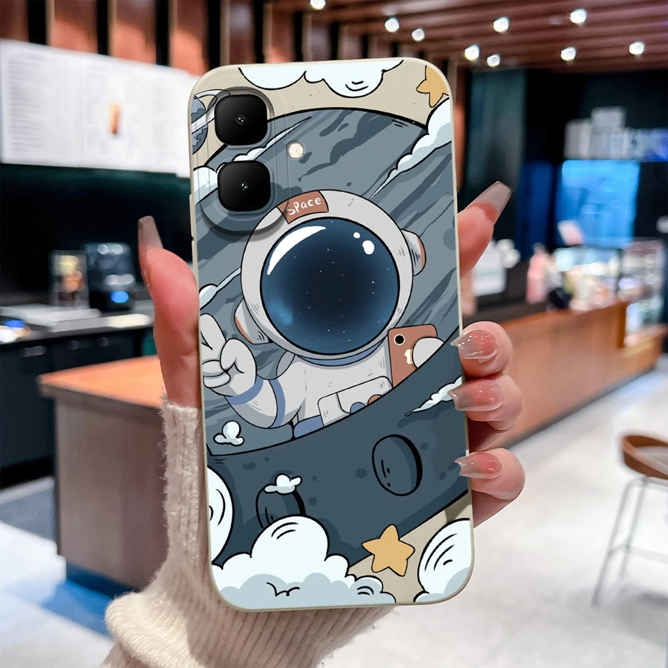 Fundas para Infinix Smart 10 Shell encantador astronauta de dibujos animados suave cubierta de teléfono de silicona líquida para Infinix Smart10 Funda Coque - imagen 5