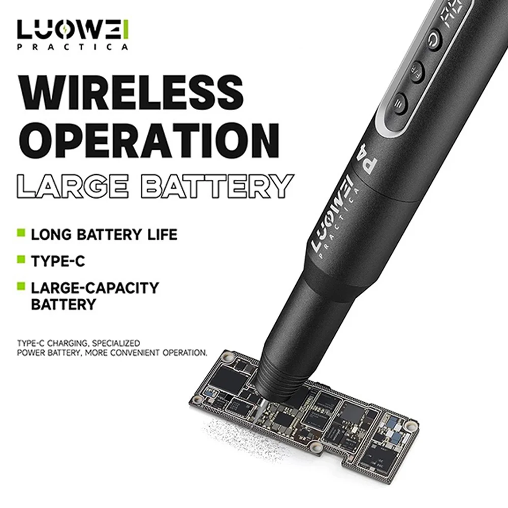 LUOWEI LW-P4 pluma de pulido de alto par para reparación de teléfonos móviles y tabletas placa base PCB Chip CPU herramienta de corte de pulido de marco - imagen 3