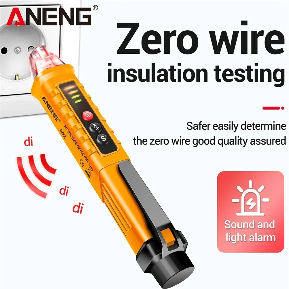 ANENG VD802 3 uds Detector de CA portátil sin contacto probador NCV pluma de sensibilidad estilo indicador eléctrico medidor de voltaje LED 12-1000v - imagen 3