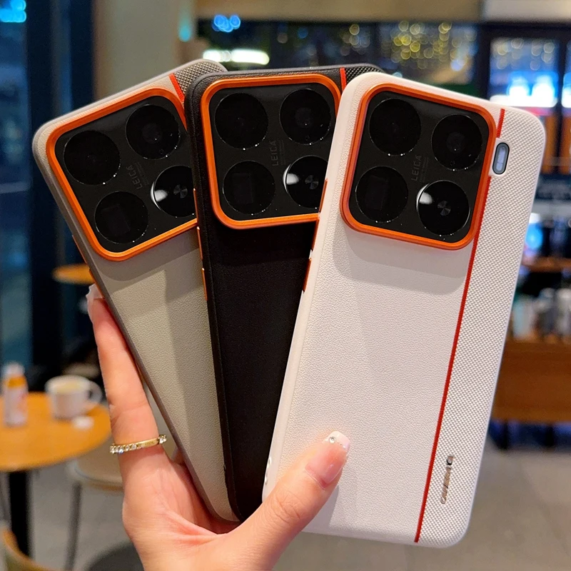 Para Xiaomi 15 15 Pro 14 15S Pro funda de lujo de cuero PU empalme de colores funda protectora ultrafina para Xiaomi Mi 14 - imagen 5